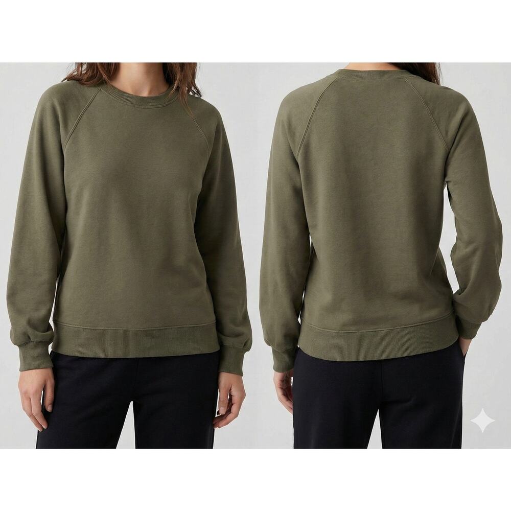 Banana Republic Factory Womens Small Sweatshirt Olive Green Cotton Blend